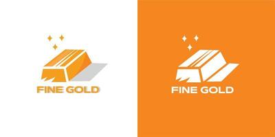 illustration vector graphic of fine gold bar vintage logo good for gold product shop