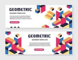 Illustration vector graphic of colorful square geometric template good for banner design