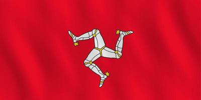 Isle of Man flag with waving effect, official proportion. vector