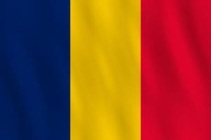 Chad flag with waving effect, official proportion. vector