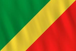 Congo flag with waving effect, official proportion. vector