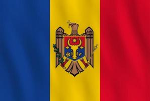 Moldova flag with waving effect, official proportion. vector