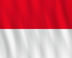 Monaco flag with waving effect, official proportion. vector