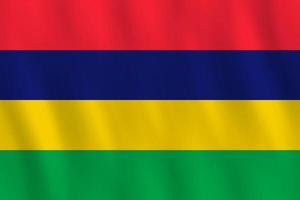 Mauritius flag with waving effect, official proportion. vector