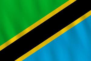 Tanzania flag with waving effect, official proportion. vector