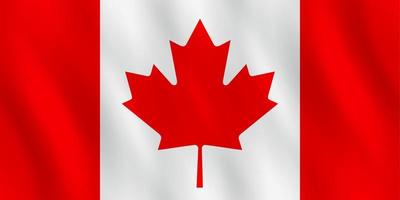 Canada flag with waving effect, official proportion. vector