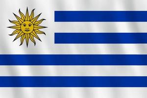 Uruguay flag with waving effect, official proportion. vector