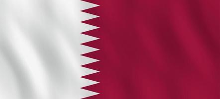 Qatar flag with waving effect, official proportion. vector