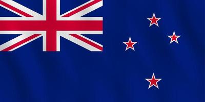 New Zealand flag with waving effect, official proportion. vector