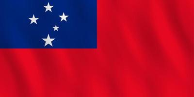 Samoa flag with waving effect, official proportion. vector
