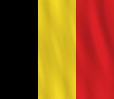 Belgium flag with waving effect, official proportion. vector