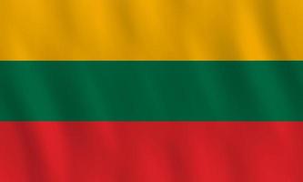 Lithuania flag with waving effect, official proportion. vector