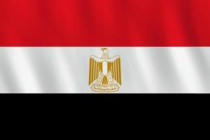 bandera de egipto con efecto ondeante, proporción oficial. vector