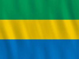 Gabon flag with waving effect, official proportion. vector