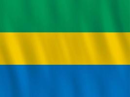 Gabon flag with waving effect, official proportion. vector