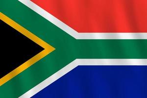 bandera de sudáfrica con efecto ondeante, proporción oficial. vector