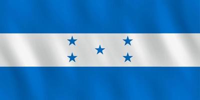 bandera de honduras con efecto ondeante, proporción oficial. vector