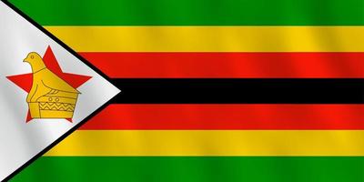 Zimbabwe flag with waving effect, official proportion. vector