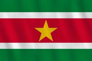 Suriname flag with waving effect, official proportion. vector