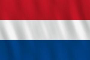 Netherlands flag with waving effect, official proportion. vector