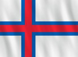 Faroe Islands flag with waving effect, official proportion. vector