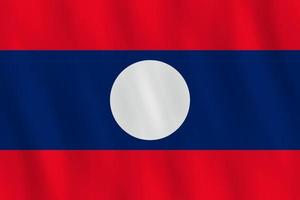 bandera de laos con efecto ondeante, proporción oficial. vector