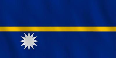 Nauru flag with waving effect, official proportion. vector