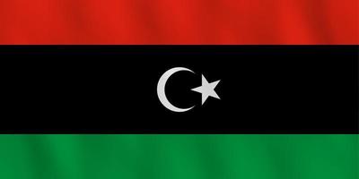 Libya flag with waving effect, official proportion. vector