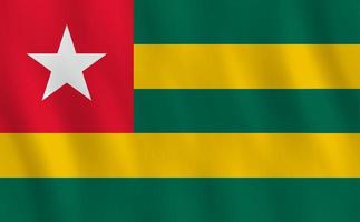 Togo flag with waving effect, official proportion. vector