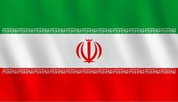 Iran flag with waving effect, official proportion. vector