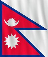 bandera de nepal con efecto ondeante, proporción oficial. vector