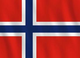 bandera noruega con efecto ondeante, proporción oficial. vector