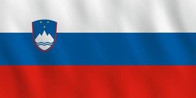 Slovenia flag with waving effect, official proportion. vector