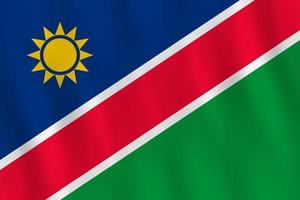 Namibia flag with waving effect, official proportion. vector