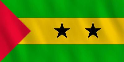 Sao Tome and Principe flag with waving effect, official proportion. vector