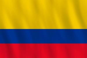 bandera de colombia con efecto ondeante, proporción oficial. vector