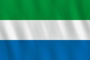 bandera de sierra leona con efecto ondulante, proporción oficial. vector