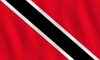 Trinidad and Tobago flag with waving effect, official proportion. vector