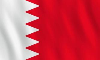 Bahrain flag with waving effect, official proportion. vector