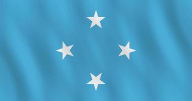 Micronesia flag with waving effect, official proportion. vector