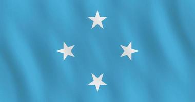 Micronesia flag with waving effect, official proportion. vector