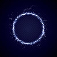 Electric circle with lightning effect vector