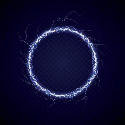 Electric circle with lightning effect