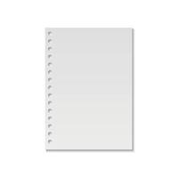 realistic notebook paper page vector