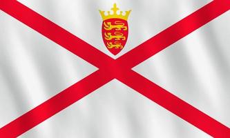 Jersey flag with waving effect, official proportion. vector