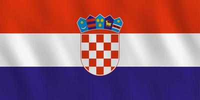 bandera de croacia con efecto ondeante, proporción oficial. vector