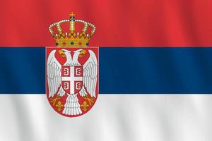 Serbia flag with waving effect, official proportion. vector