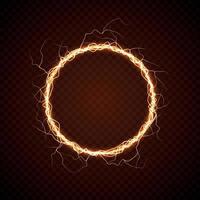 Electric circle with lightning effect. vector