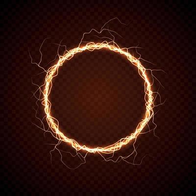 Electric circle with lightning effect.