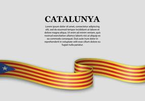 ondeando la bandera del independentista catalán - estelada vector